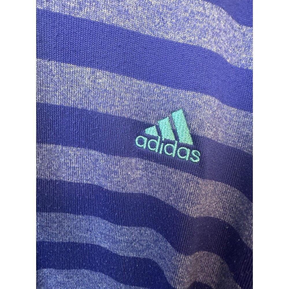 Adidas Ultimate Hoodie XL Blue Striped Pullover Climawarm Athletic Sweatshirt - Picture 3 of 5